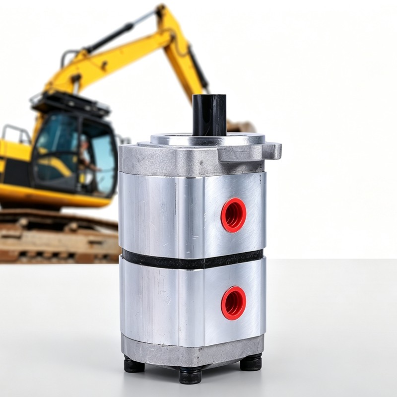Hydraulic Dual Gear Pump for Excavating Loader Forklift HGP-33A-F8/8R 17.48mm