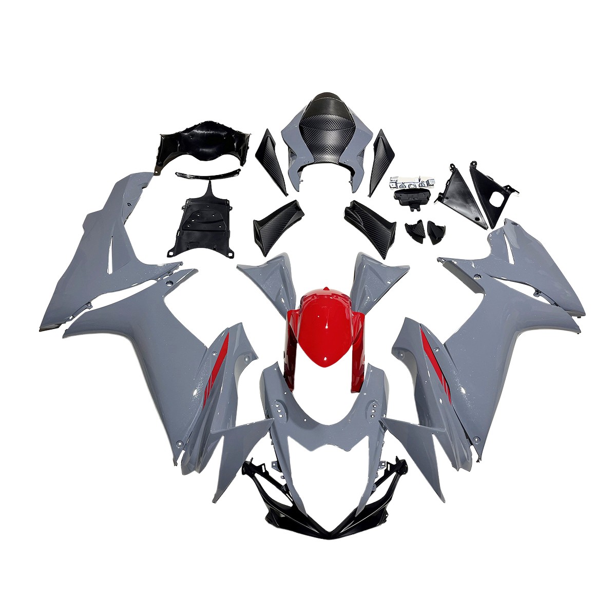 Cement Gray Red Fairings For Suzuki 2011-2023 GSXR600 GSXR750 Injection Bodywork