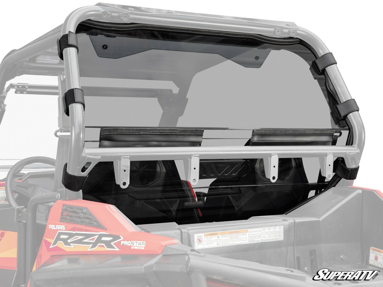 SuperATV Heavy Duty Vented Rear Windshield for Polaris RZR S 1000 (2016-2020)