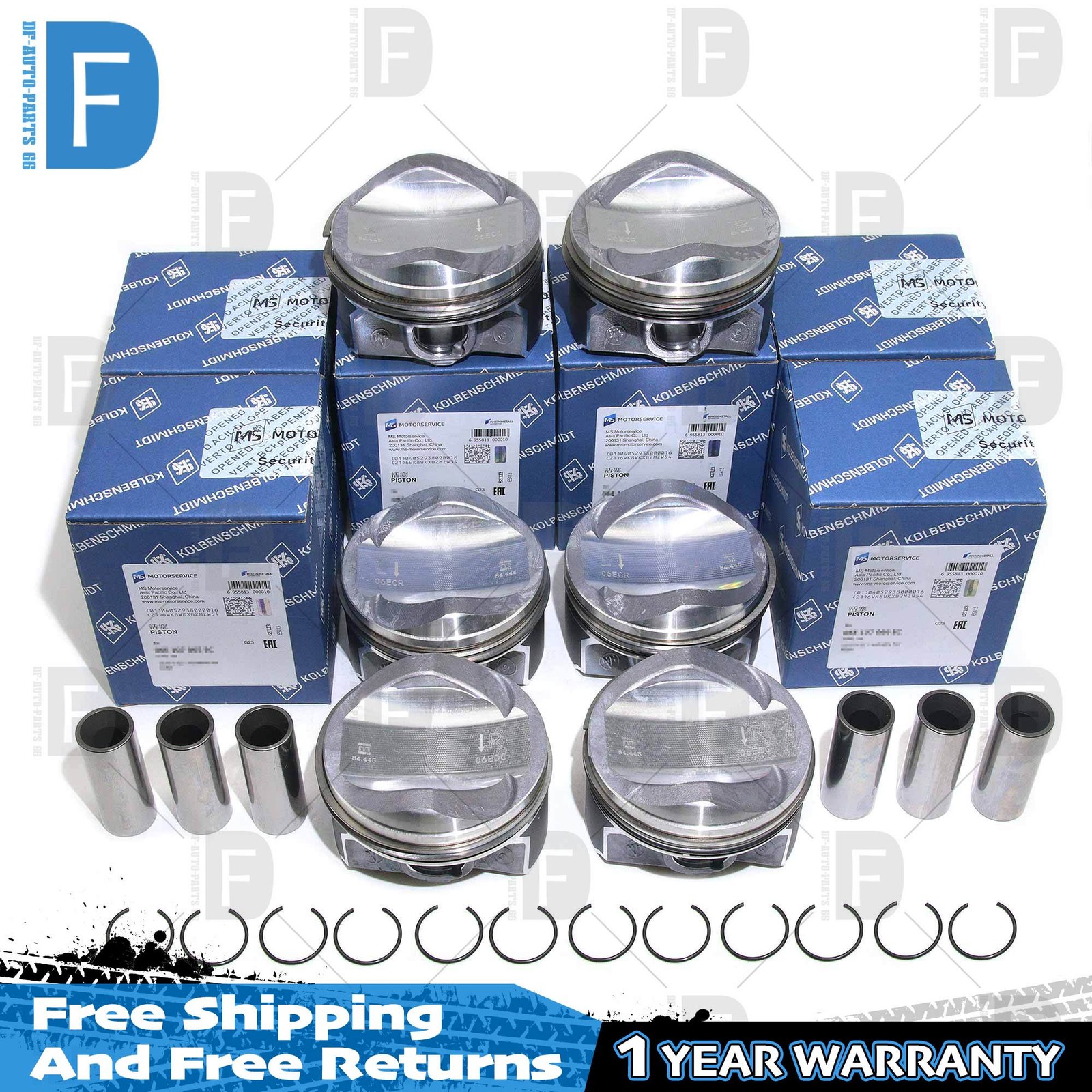6PCS Pistons & Rings Set STD For Audi S5 A6 A7 Q7 A8 3.0 TFSI CTD CRE EA837