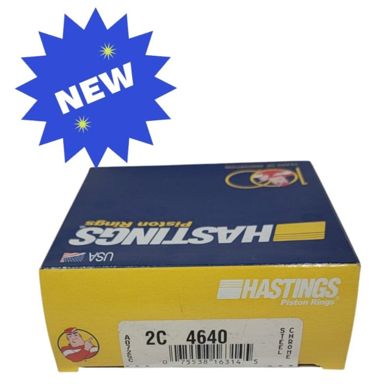 Hastings Chrome Piston Ring Set 2C4640 for STD Bore Engines - Not OVERSIZED