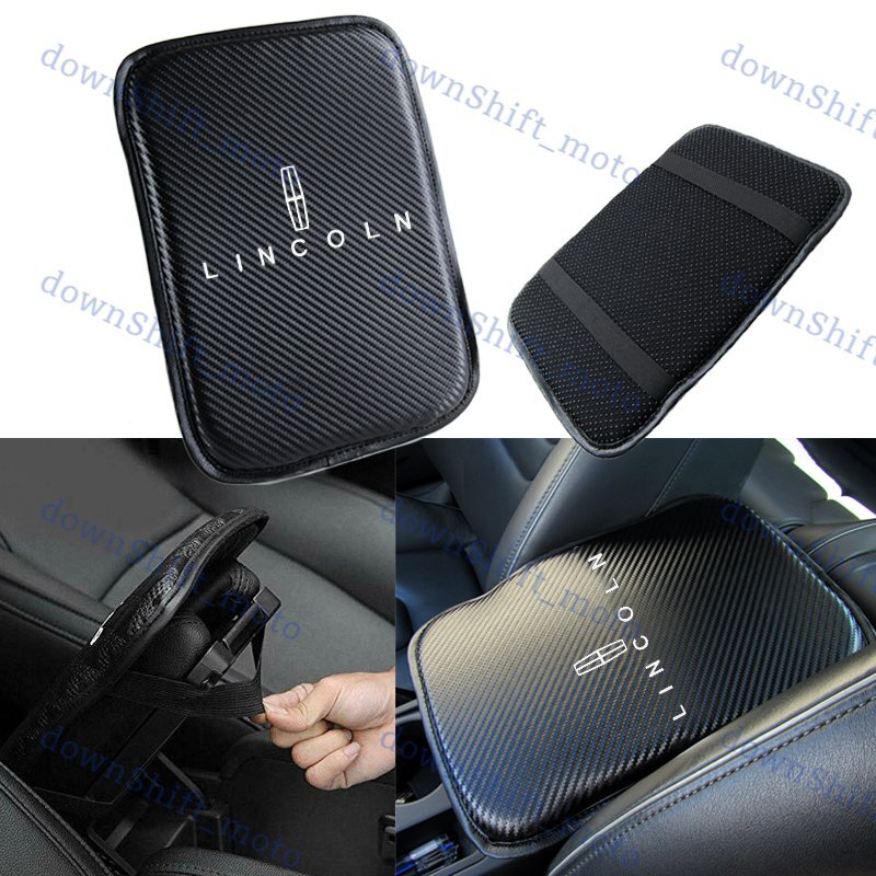 New For LINCOLN Embroidery Carbon Fiber Car Center Armrest Cushion Mat Pad Cover