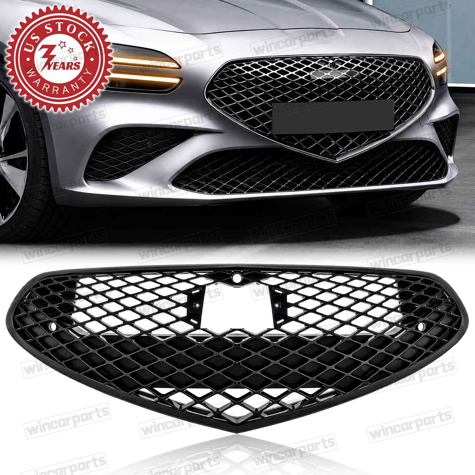 Front Bumper Grille Black For GENESIS G70 2022-2024 2025 W/ Sensor & Camera Hole