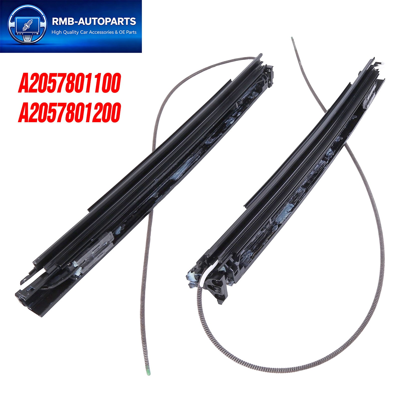 2x Panoramic Sunroof Replacement Tracks For Mercedes W205 2015-2021 A2057801200