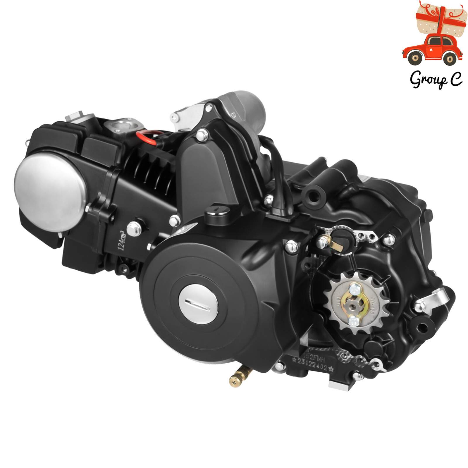 125cc 4 Stroke ATV Engine Motor 4-Speed Semi Auto w/Reverse For ATV Quad Go Kart