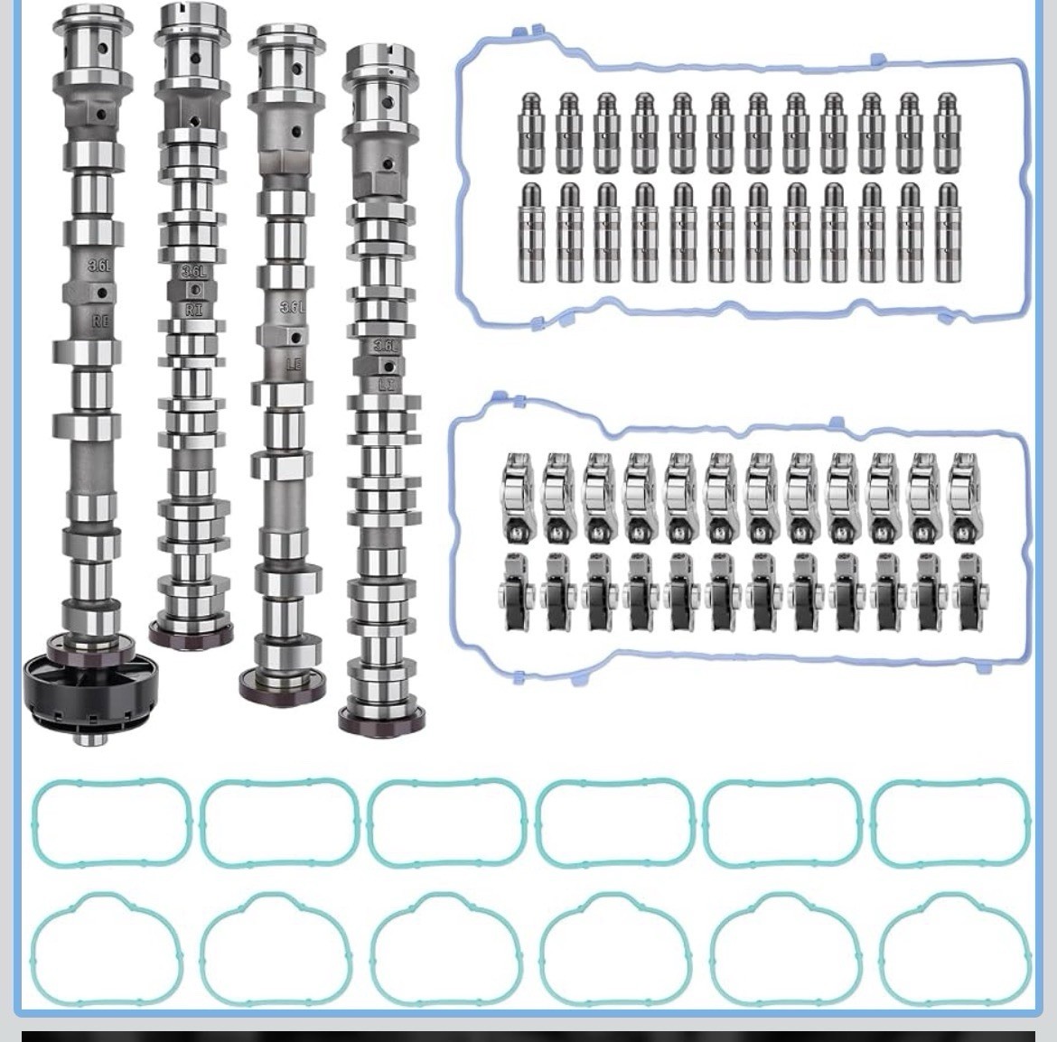 Camshaft Kit Rocker Arm Lifters For 2016-2025 Dodge Chrysler Jeep Cherokee 3.6L