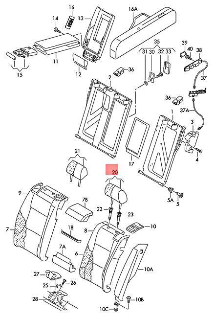 NEW HEAD RESTRAINT WITH COVER ADJUSTABLE 8T0885973AKBGI ORIGINAL NO DUTY TO 🇺🇸