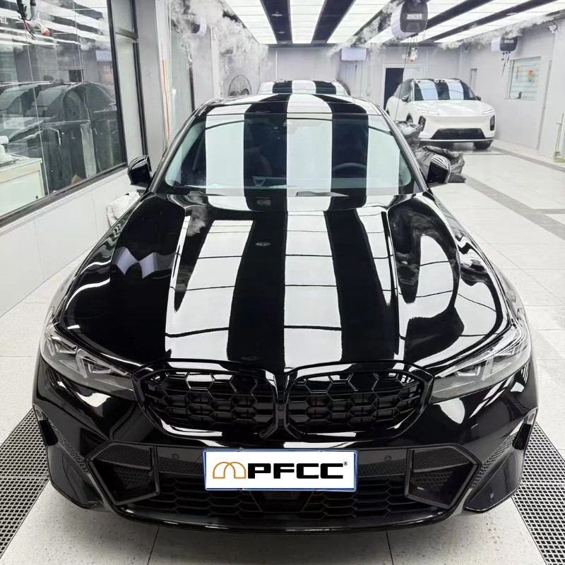 PET Gloss Piano Black Car Vinyl Wrap Film Roll 5ftx50ft Vehicle Wrapping Sticker