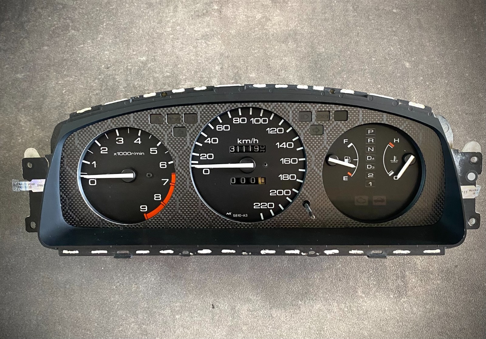Real Honeycomb Carbon Fiber Gauge Cluster Bezel for Honda Civic 5th gen 92-95
