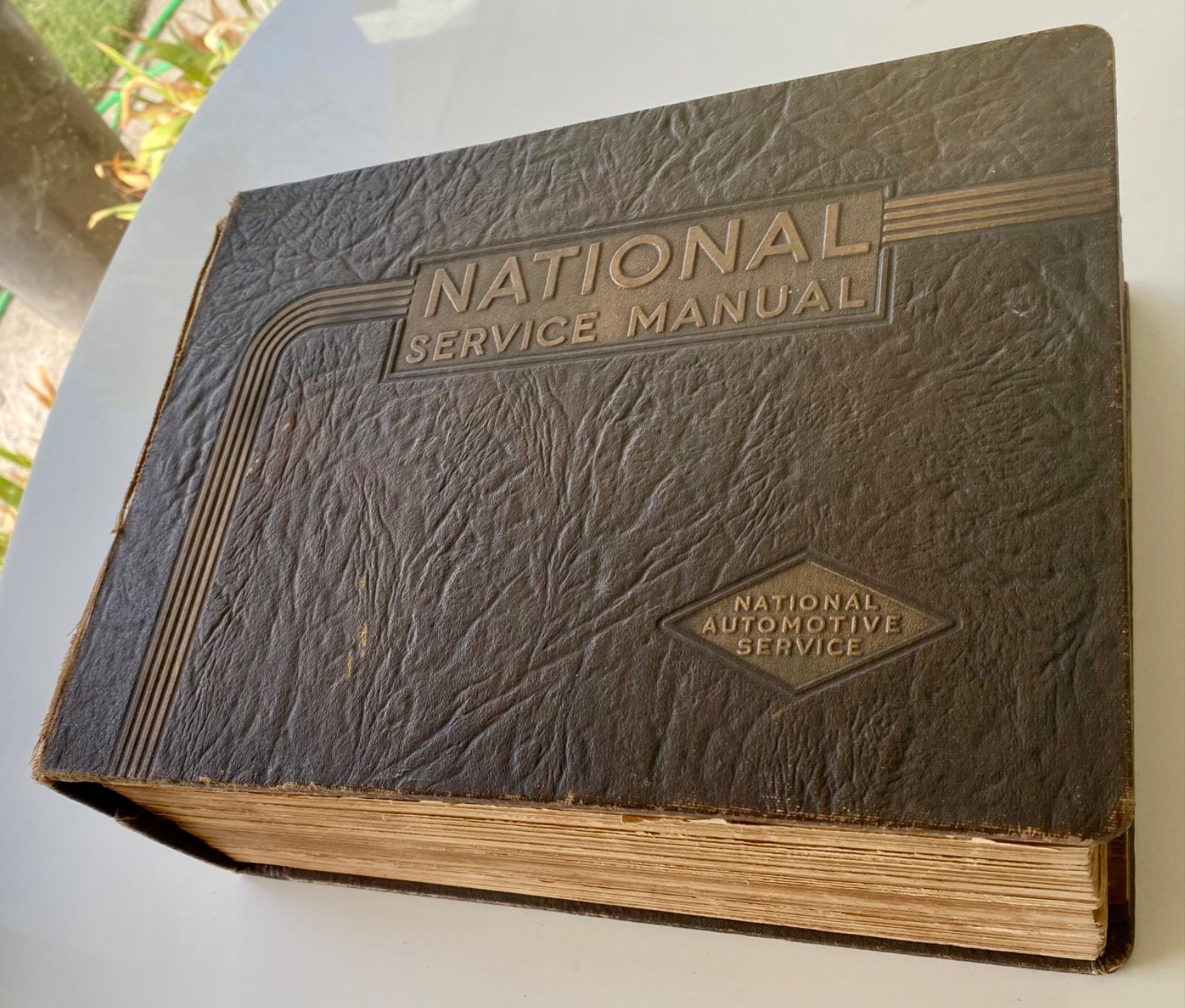 National Service Manual 1946 Leather Bound Binder : Vintage Automotive Repair