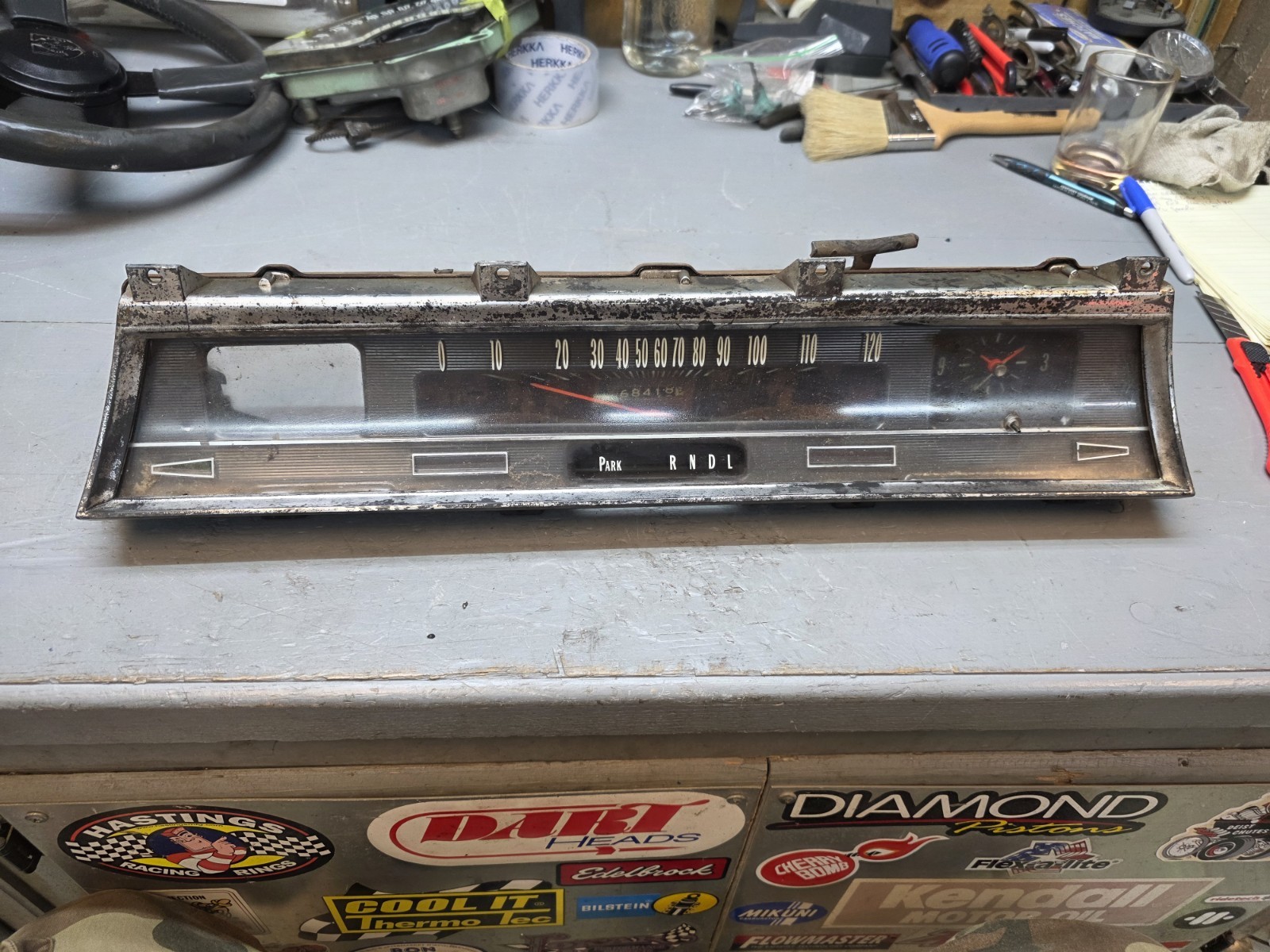 1966 1967 CHEVELLE SS MAIBU EL CAMINO SPEEDOMETER GAUGE CLUSTER WITH CLOCK