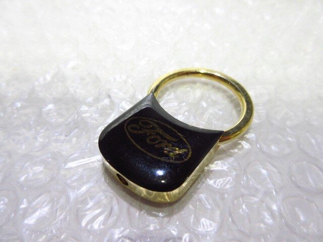FORD Black/Gold Metal Keychain Key Ring key fob Rare Japan Unused gift present