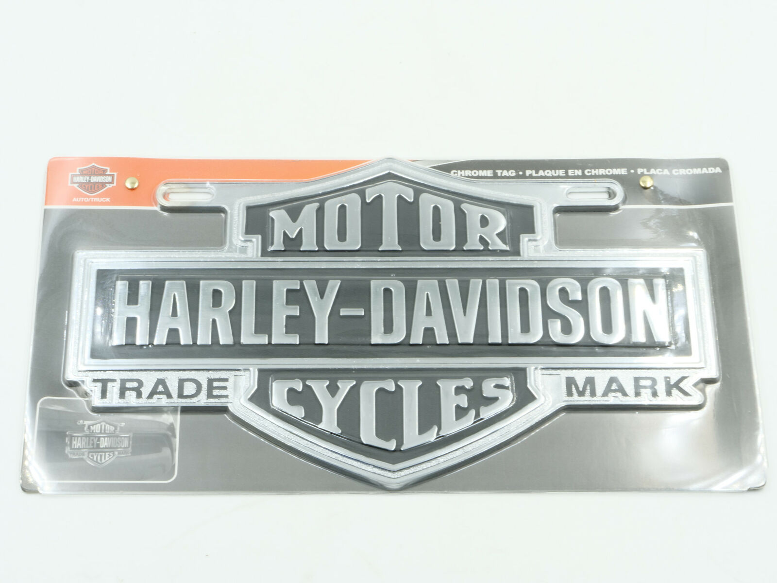 Harley Davidson Die Cast Chrome Bar & Shield Silhouette Die License Plate