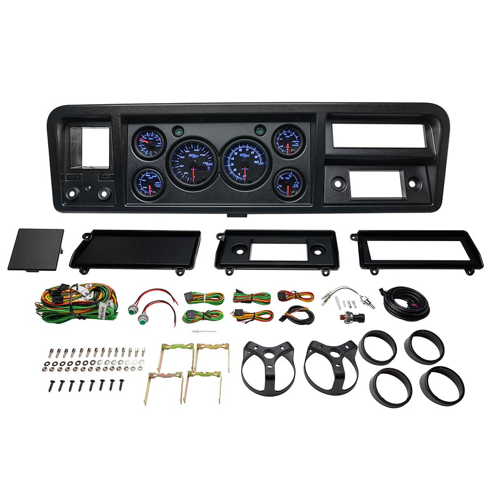 GlowShift 6 Gauge Set Dash Panel Cluster Pod Fits 73-79 Ford F100, Black 7 Color