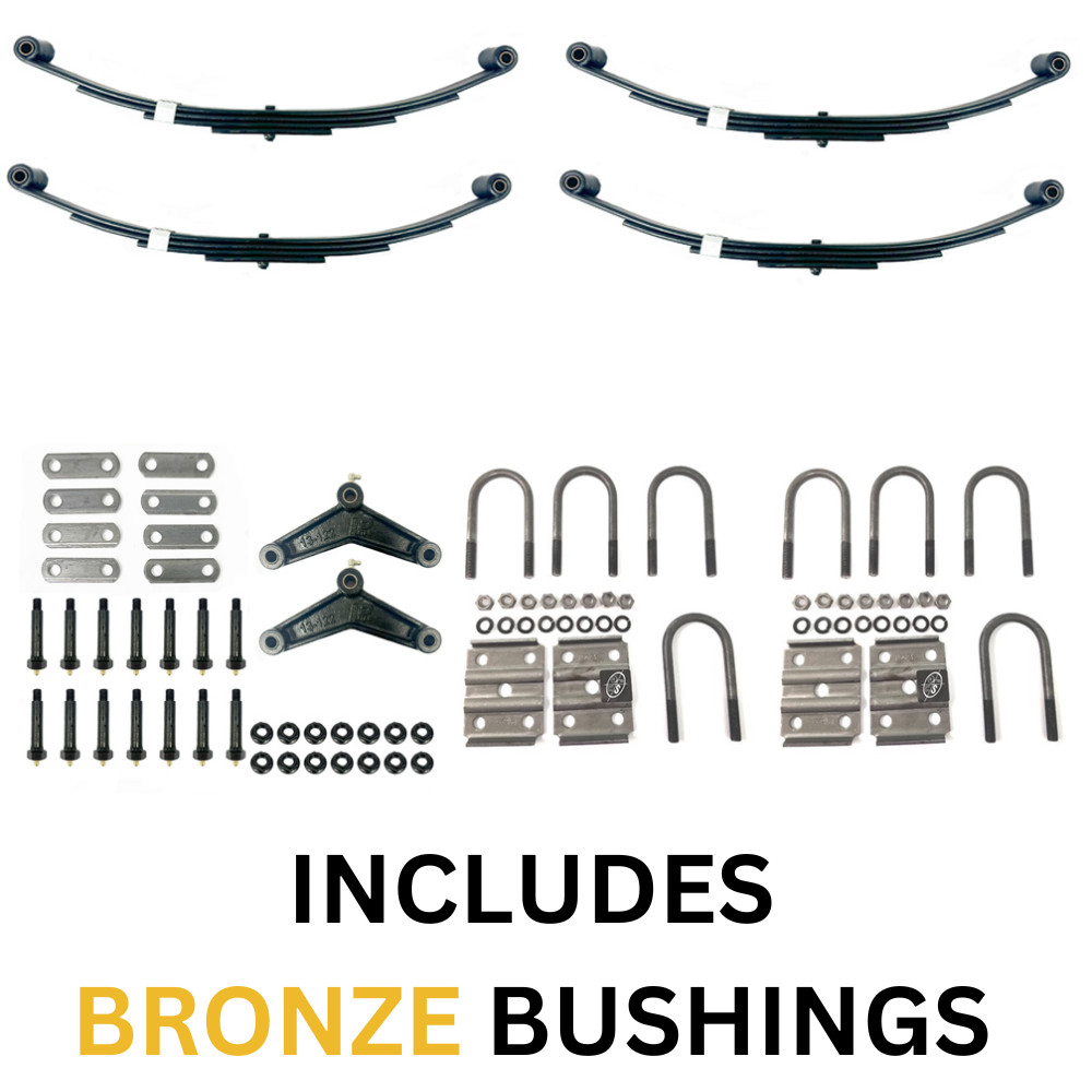Greaseable 3500 lbs. Tandem Trailer Suspension Kit Leaf Springs, Shackle & UBolt Greaseable 3500 lbs. Tandem Trailer Suspension Kit Leaf Springs, Shackle & UBolt