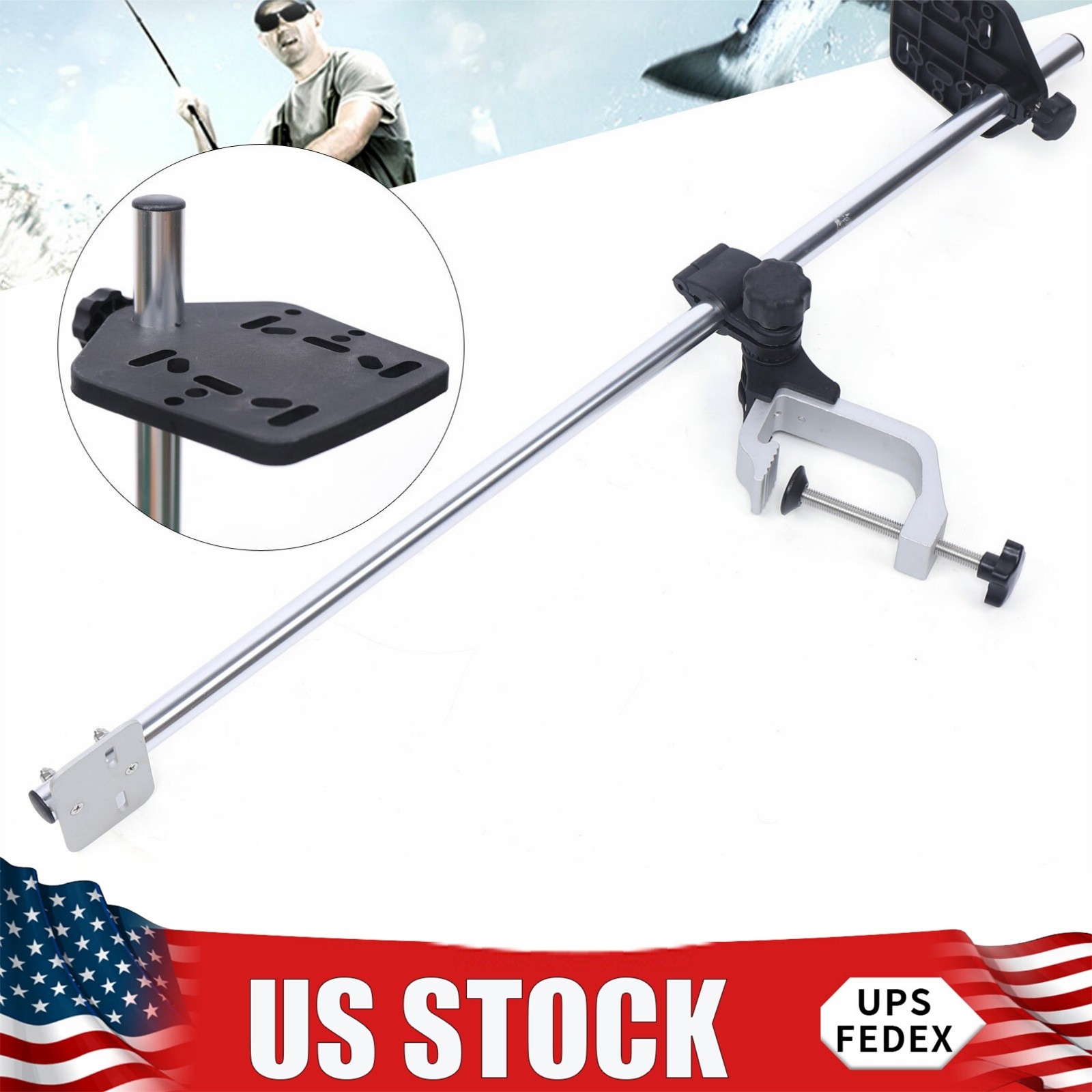 360° Adjustable Universal Portable Transducer Bracket with Fishfinder Mount NEW