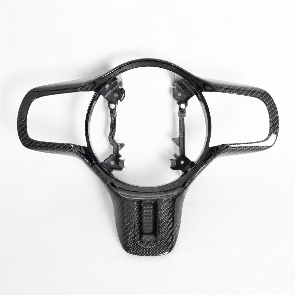 Real Carbon Fiber Steering Wheel Trim for Mitsubishi Evolution EVO X Lancer 08+