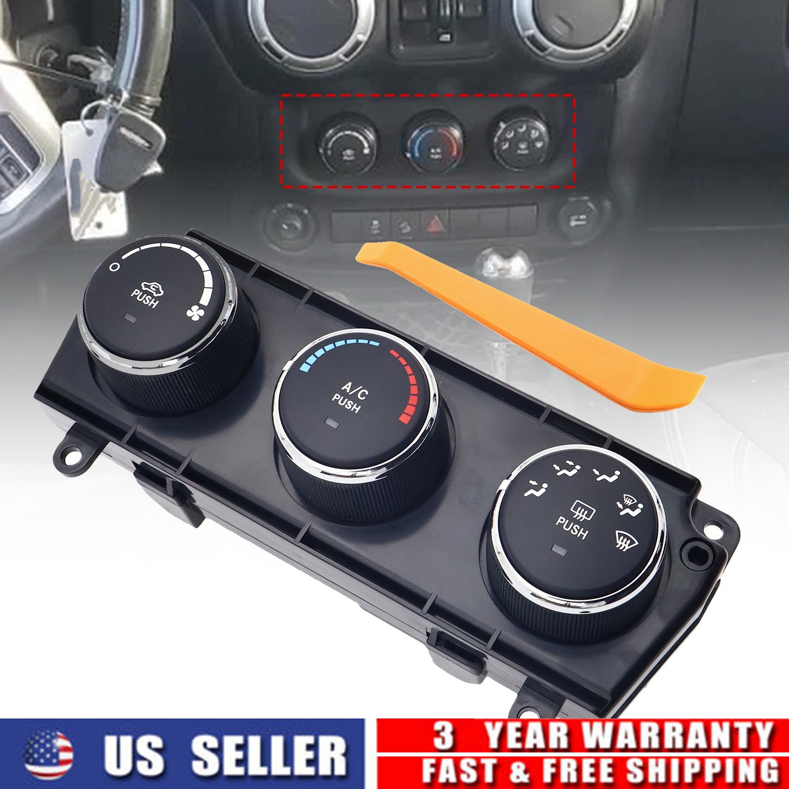 Fits 2011-2018 Jeep Wrangler Temperature Control Manual AC Climate Heated Glass