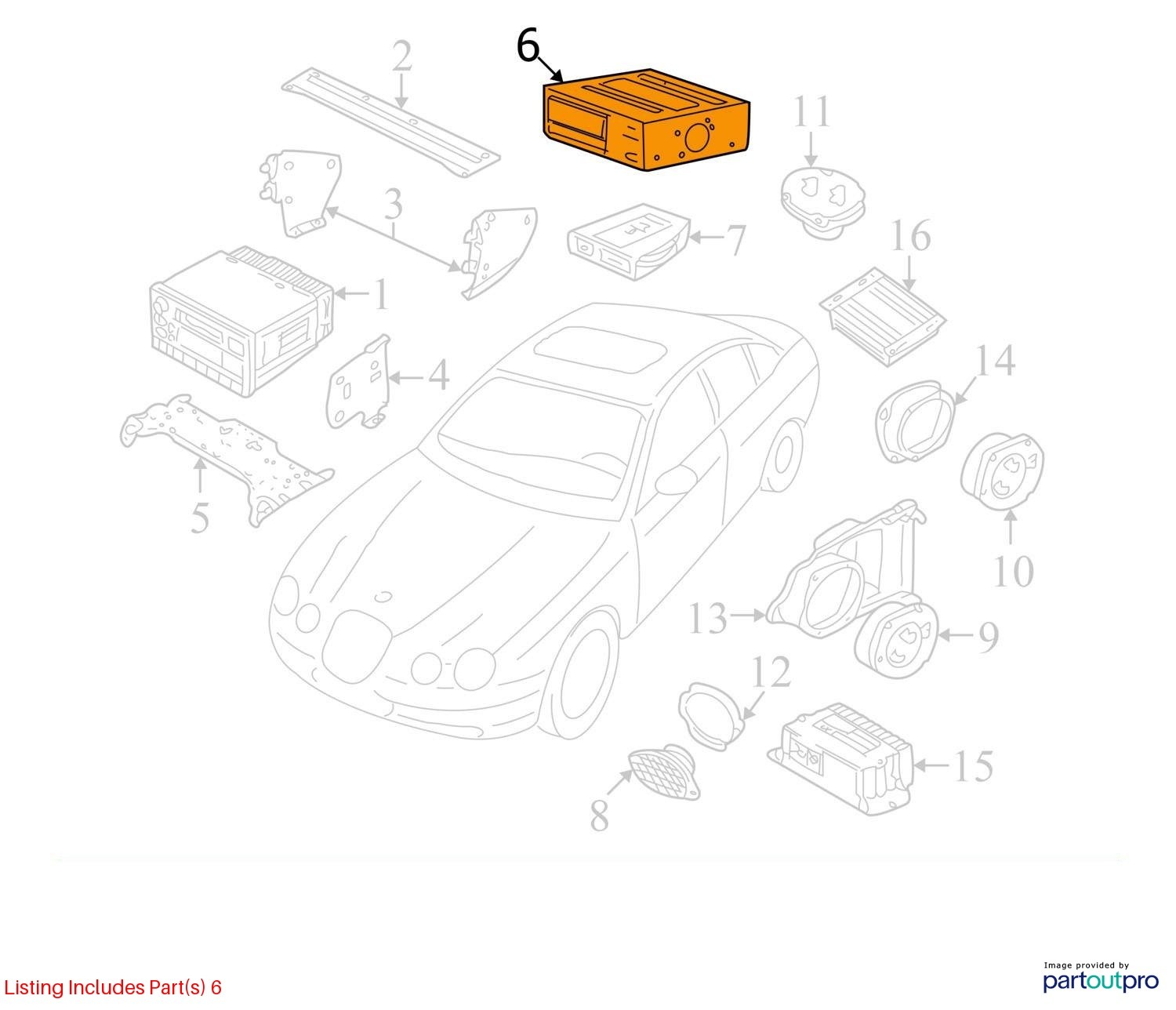 Jaguar 2000-2002 Jaguar S-Type Compact Disc Autochanger XR816796