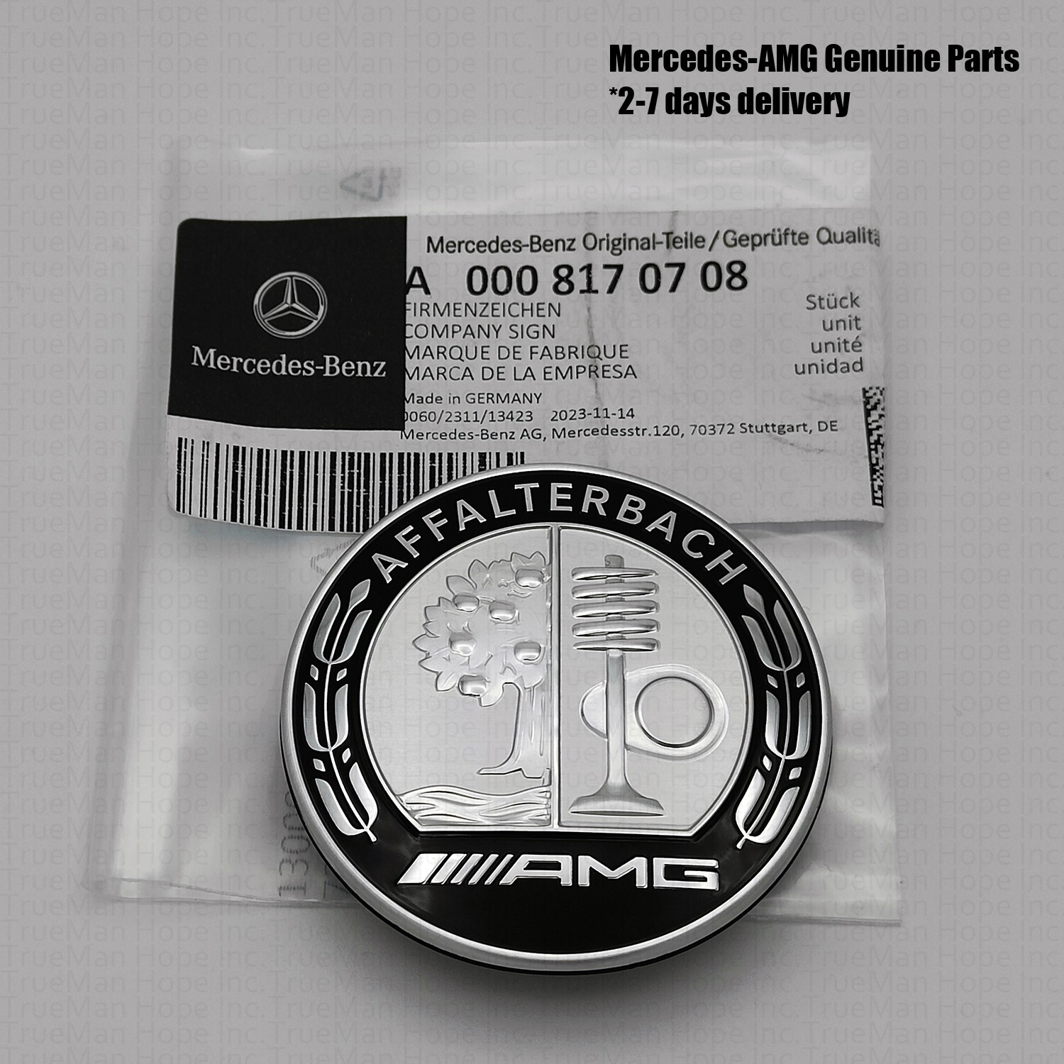 Genuine Mercedes-AMG Affalterbach 206 Front Bumper Emblem / Badge 0008170708