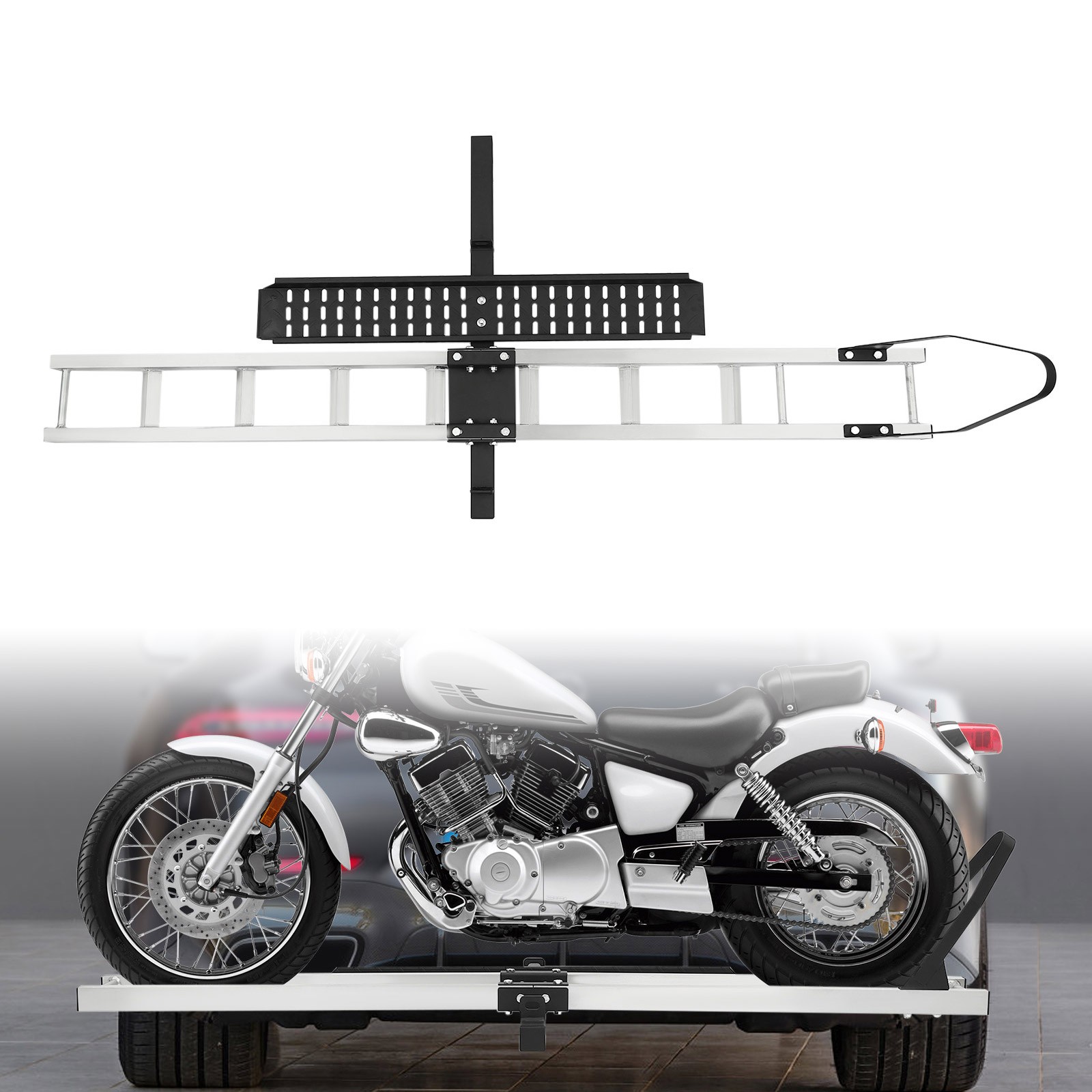 400lbs Hitch-mount Motorcycle Carrier Bike Hitch Mount Trailer Hitch Hauler Rack