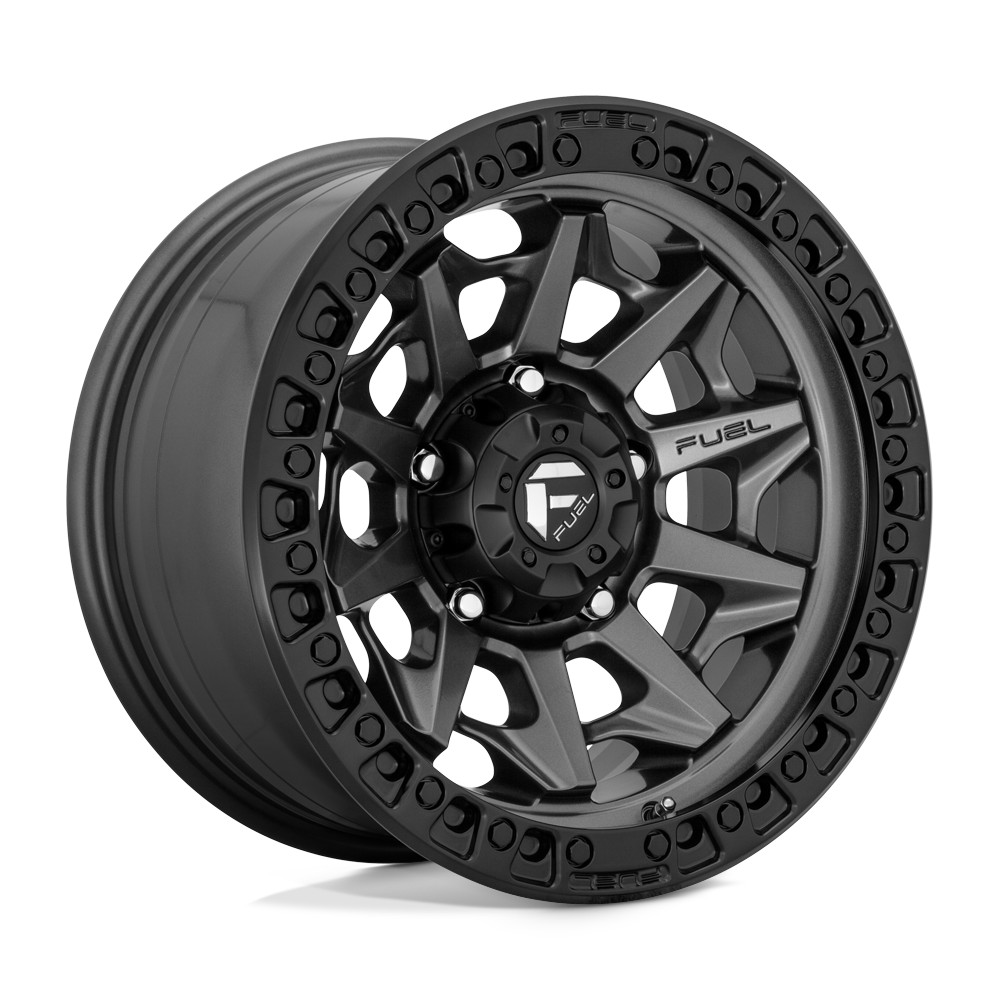 17x9 Fuel D716 COVERT Matte Gun Metal Black Bead Ring Wheel 6x5.5 (-12mm)