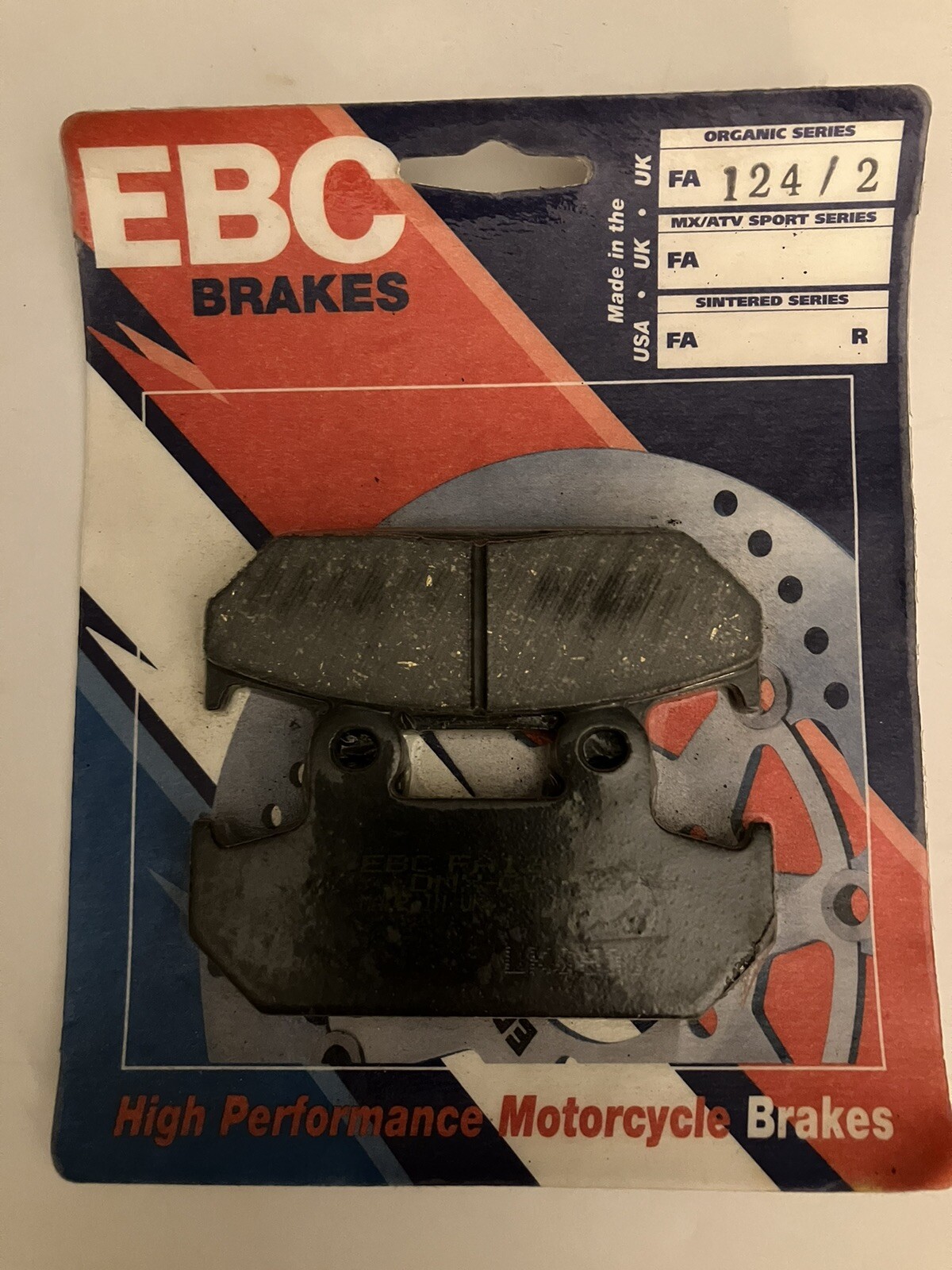 Standard Organic Brake Pads EBC FA124/2 NOS Standard Organic Brake Pads EBC FA124/2 NOS