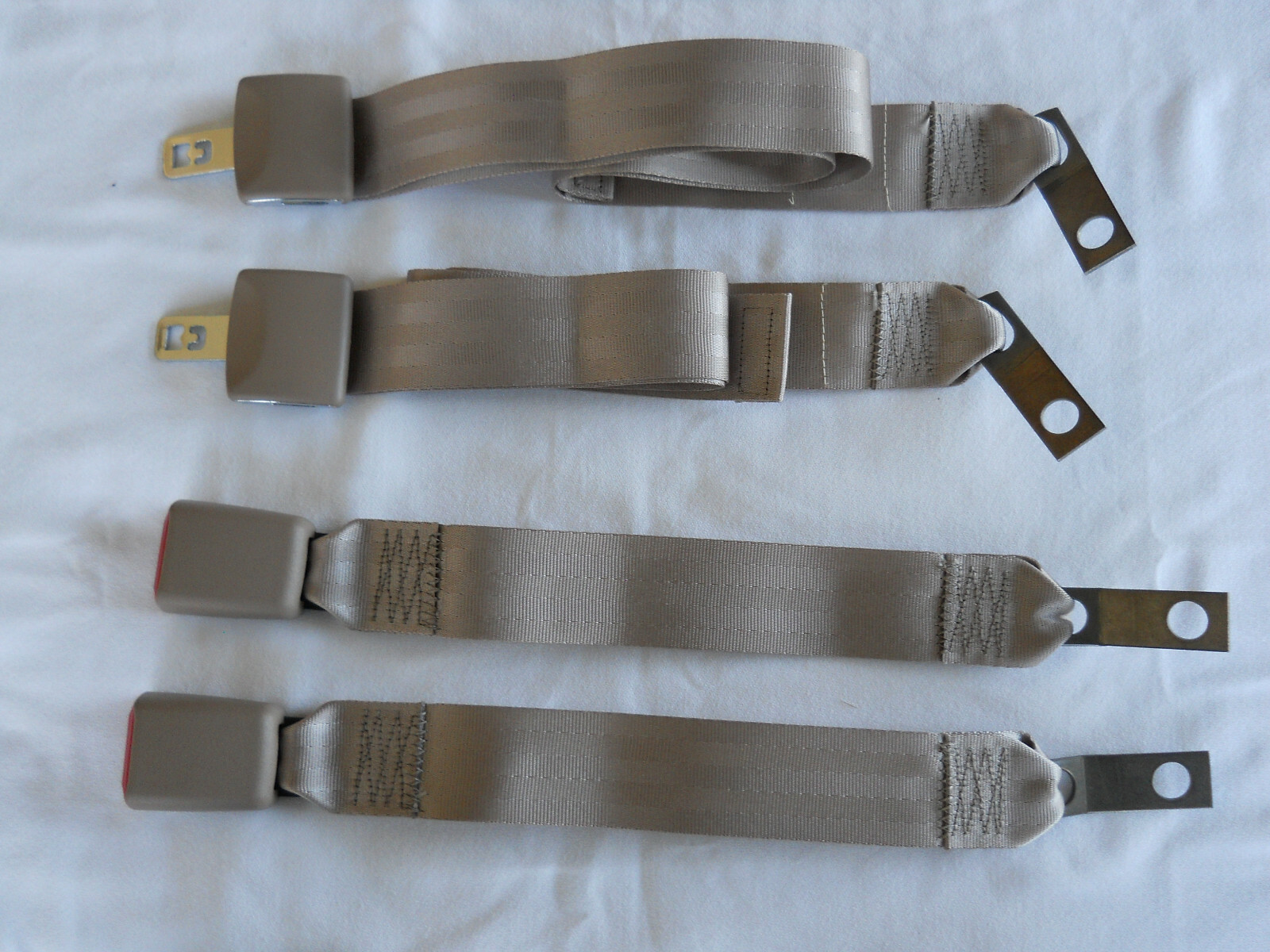 2 Sets - Tan Two Point Seat Belt , Lap Belt, Made by TRW to OEM Specs  NEW 60\