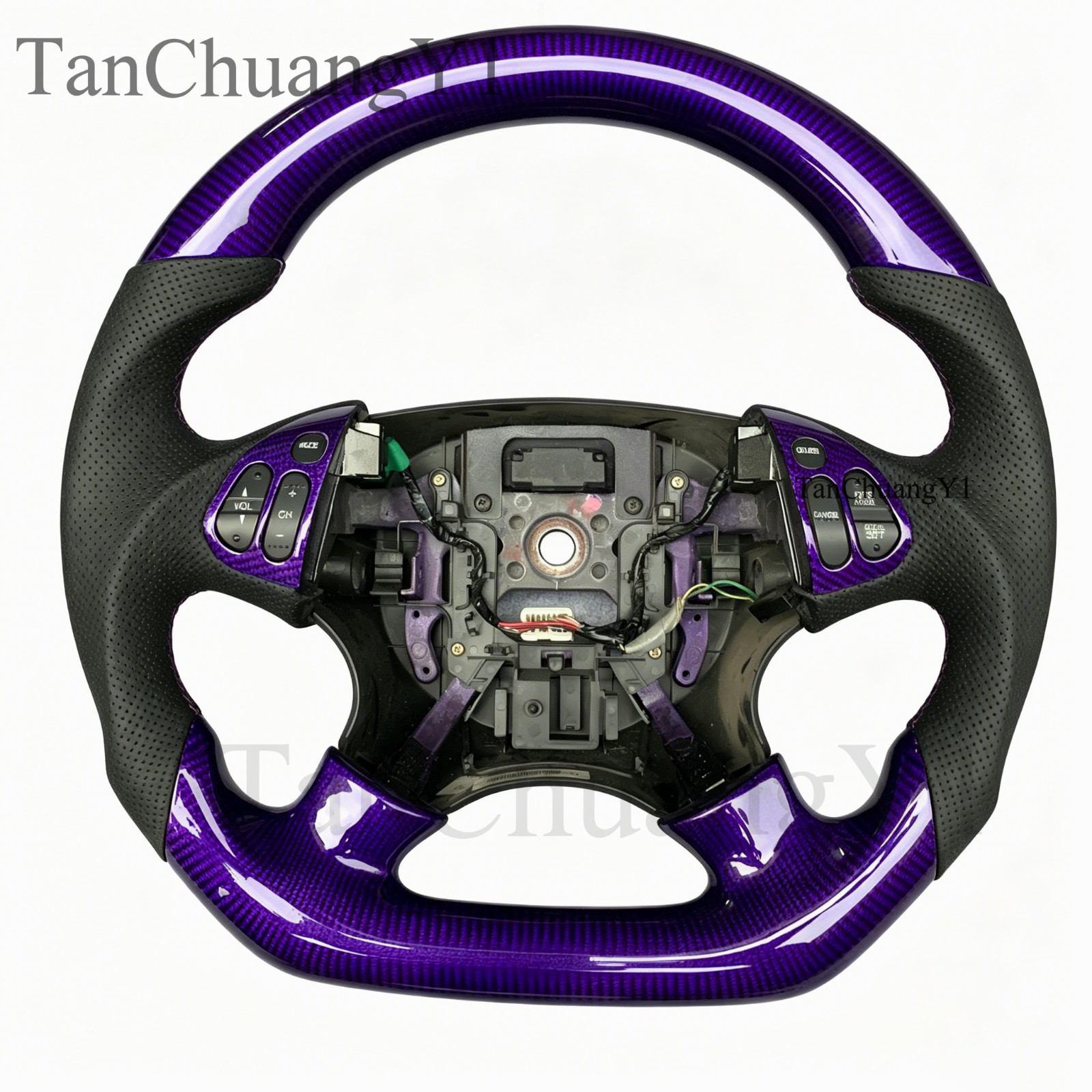 TanChuangY1 For 2004-2007 Acura TL Custom Purple Carbon Fiber Steering Wheel