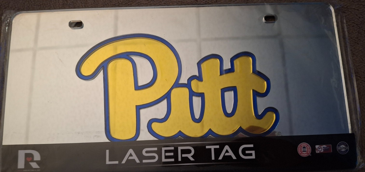 New Rico Industries Laser Tag Pitt Panthers Metal Front Licience Plate