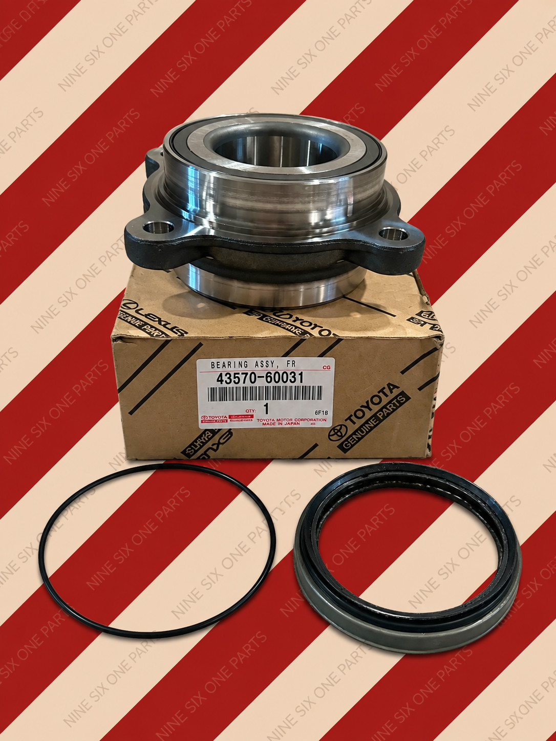 (43570-60031) Genuine Toyota/Lexus FR LH/RH Wheel Bearing w/ O-Ring & Oil Seal