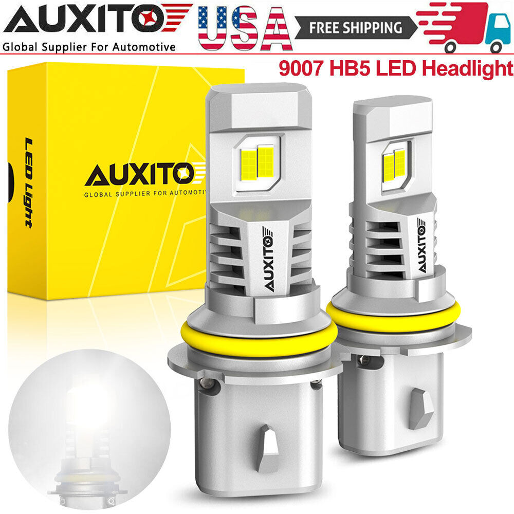 AUXITO 2X 9007 HB5 LED Headlight Bulbs High Low Beam 100W 6500K White  Bright