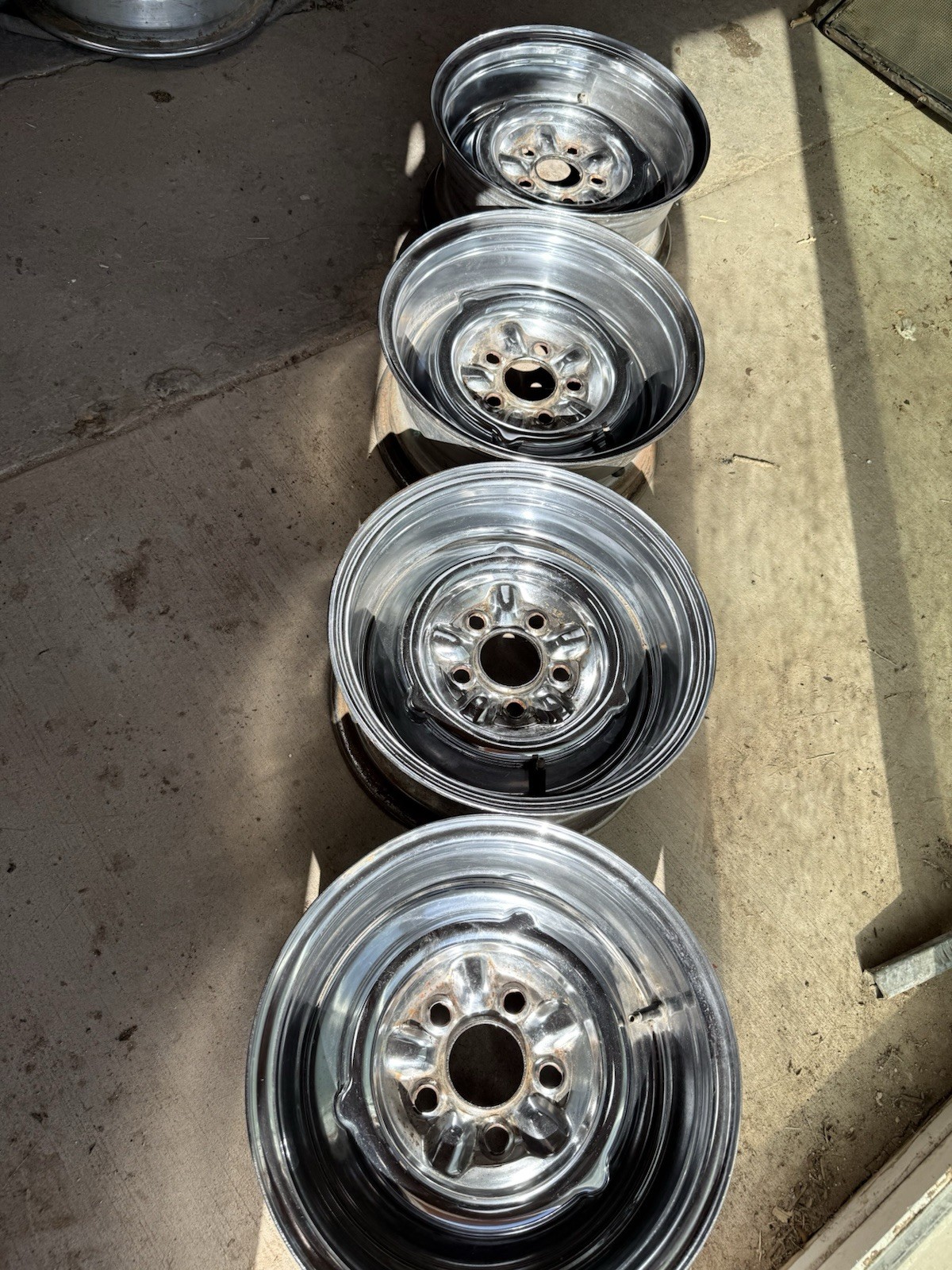 Vintage 14x6 Chrome Reverse Smoothie Wheels 5x4.5 Ford Mustang Falcon Mopar Vintage 14x6 Chrome Reverse Smoothie Wheels 5x4.5 Ford Mustang Falcon Mopar