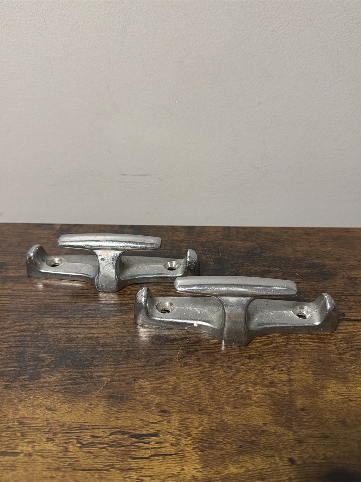 VTG 2x OEM Ford F-100/Bronco D3TB-9900064-AC Bed Tie Down Hooks Cleats, Chrome VTG 2x OEM Ford F-100/Bronco D3TB-9900064-AC Bed Tie Down Hooks Cleats, Chrome