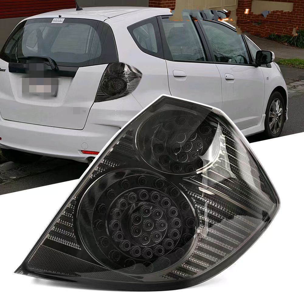 1Pair New LED Tail lights Black Clear Honda For Jazz GE6 GE7 GE8 GE9 2008 - 2013