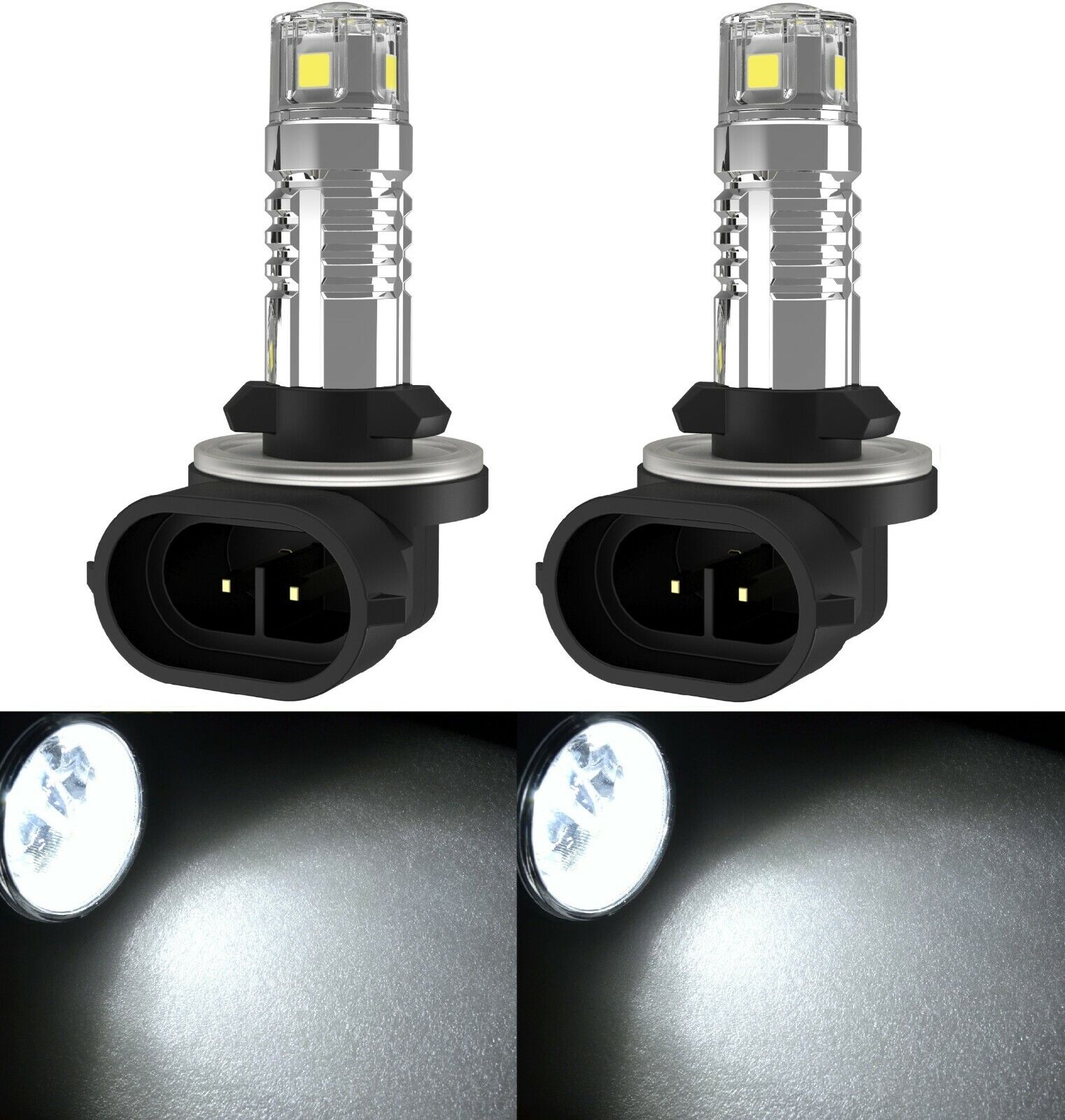 LED 20W 894 H27 White 6000K Two Bulbs Fog Light Replacement Upgrade Lamp Stock
