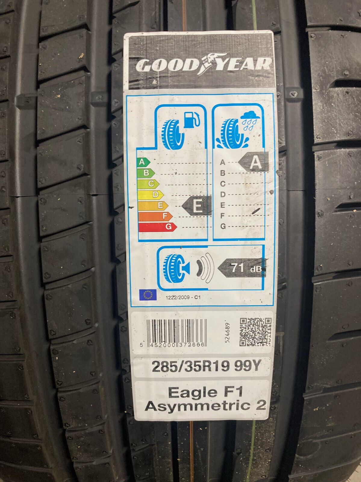 1 New 285 35 19 Goodyear Eagle F1 Asymmetric-2 Tire