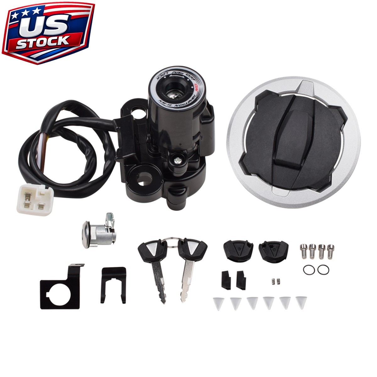 Ignition Switch Fuel Cap Seat Lock Set for Kawasaki Z800 Z900 Z900RS 2017-23