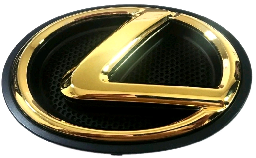 FITS NEW LEXUS GOLD FRONT EMBLEM BASE & GRILLE GRILL IS350 2014 2015 16 17  24K
