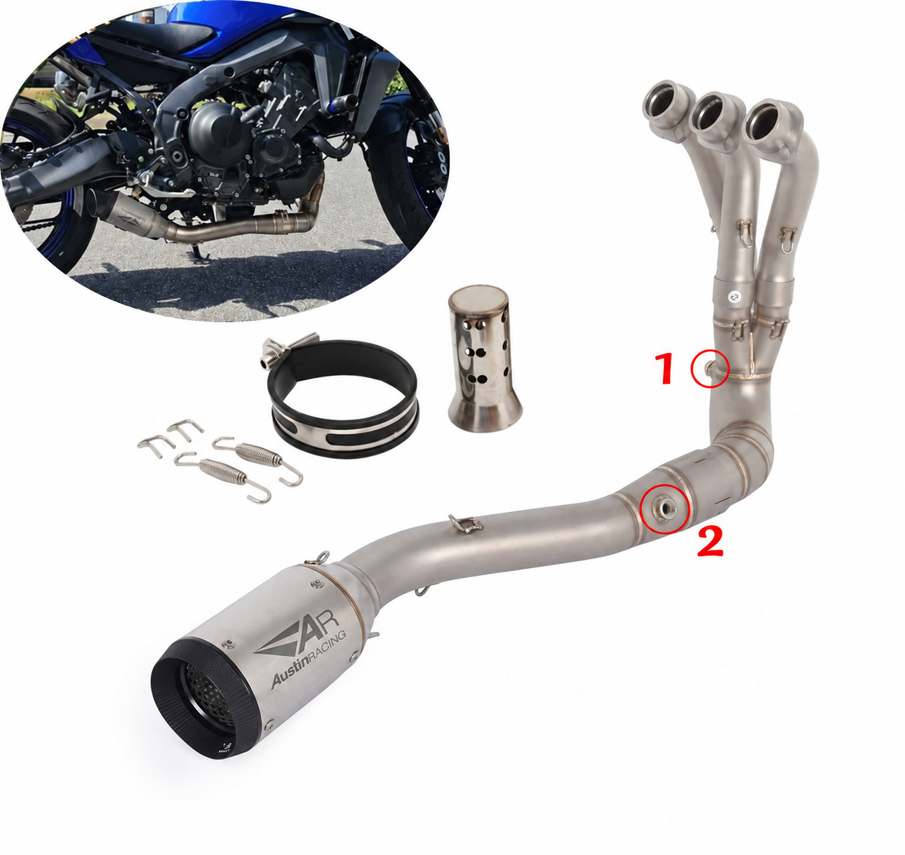 For Yamaha MT-09 FZ09 XSR900/GT 2024-2026Full Exhaust System Muffler Header Pipe