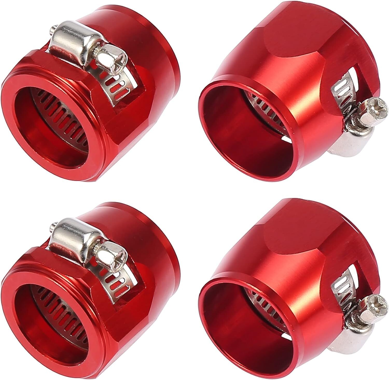 4PCS Hex Hose Finisher Clamp Screw Band Hose End Cover Fitting 12AN for Fuel Oil
