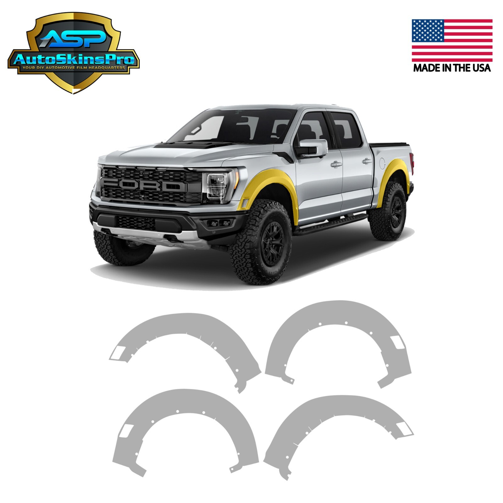 Precut Paint Protection Film (PPF) for 2021-2025 Ford F-150 Raptor Fender Flares