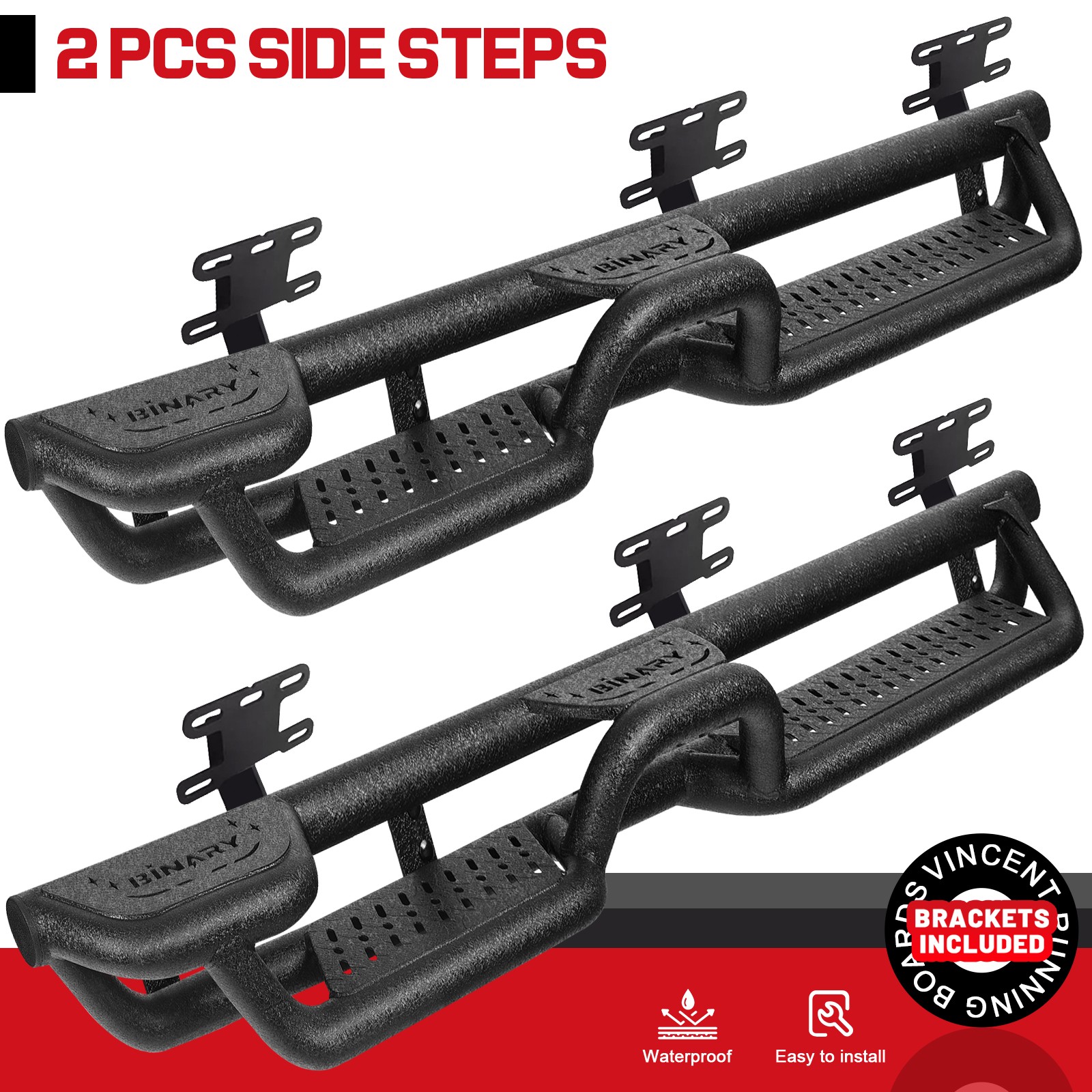 FIT 2019-2026 Dodge Ram 1500 Crew Cab New Body Drop Running Boards 4Step Bar