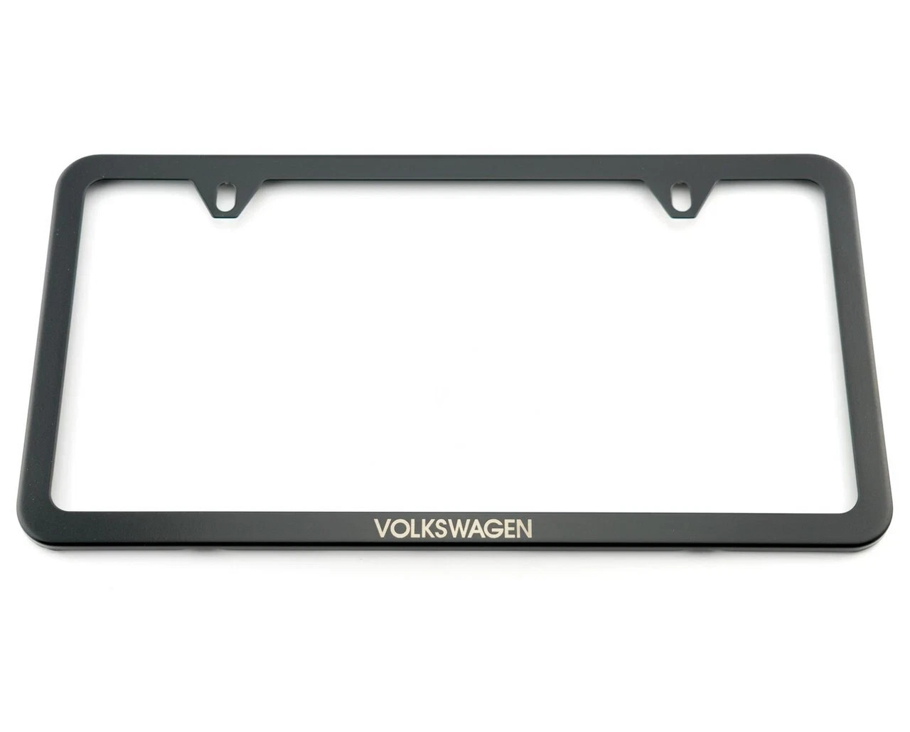 VW Volkswagen Black Slim License Plate Frame WITH VW Volkswagen Black Slim License Plate Frame WITH