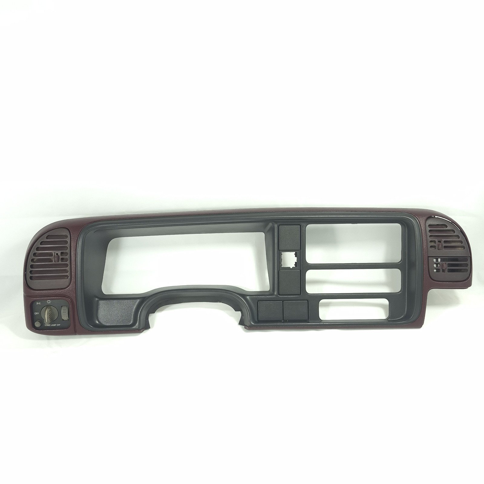 1995-1998 Chevy GMC Silverado Tahoe Radio Gauge Dash Bezel Maroon Red OEM