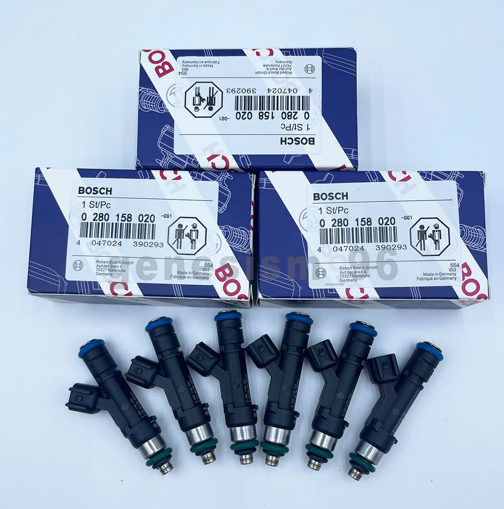 6X Genuine BOSCH Fuel Injectors for 04-12 Jeep Dodge Mitsubishi 3.7L 0280158020