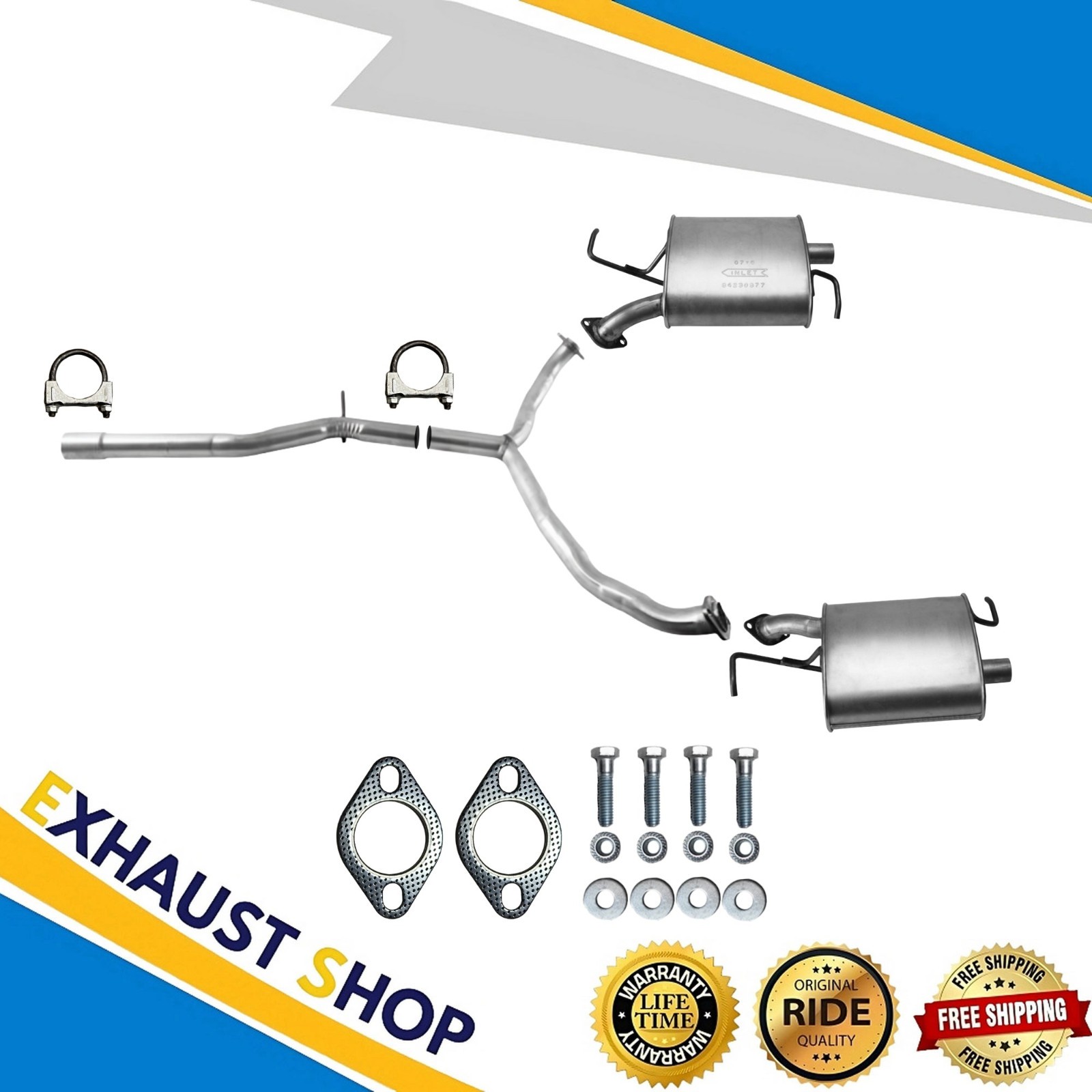 Rear Y-pipe+Left&Right Muffler For 2007 Mazda CX-9 3.5L|2008-2015 3.7L Fast Ship