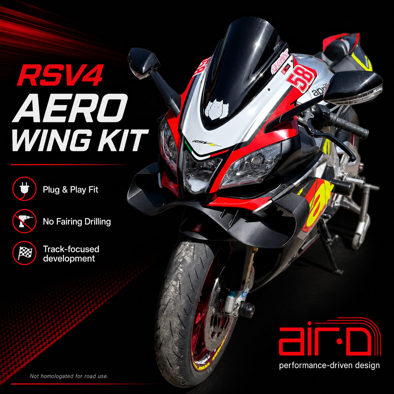 Aprilia RSV4 2009-2014 Winglet air-D Plug&play Wing Kit