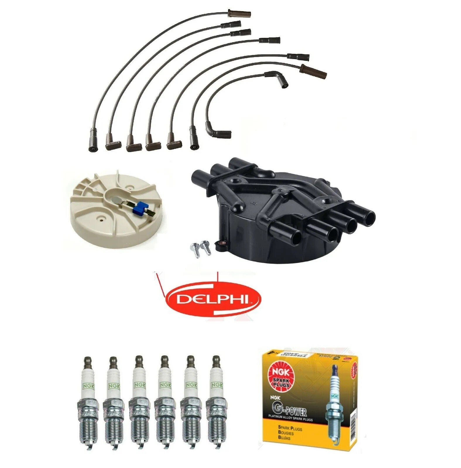DELPHI Tune Up Kit w/ NGK Platinum Plugs 1998-2005 for Chevrolet GMC 4.3L V6 DELPHI Tune Up Kit w/ NGK Platinum Plugs 1998-2005 for Chevrolet GMC 4.3L V6
