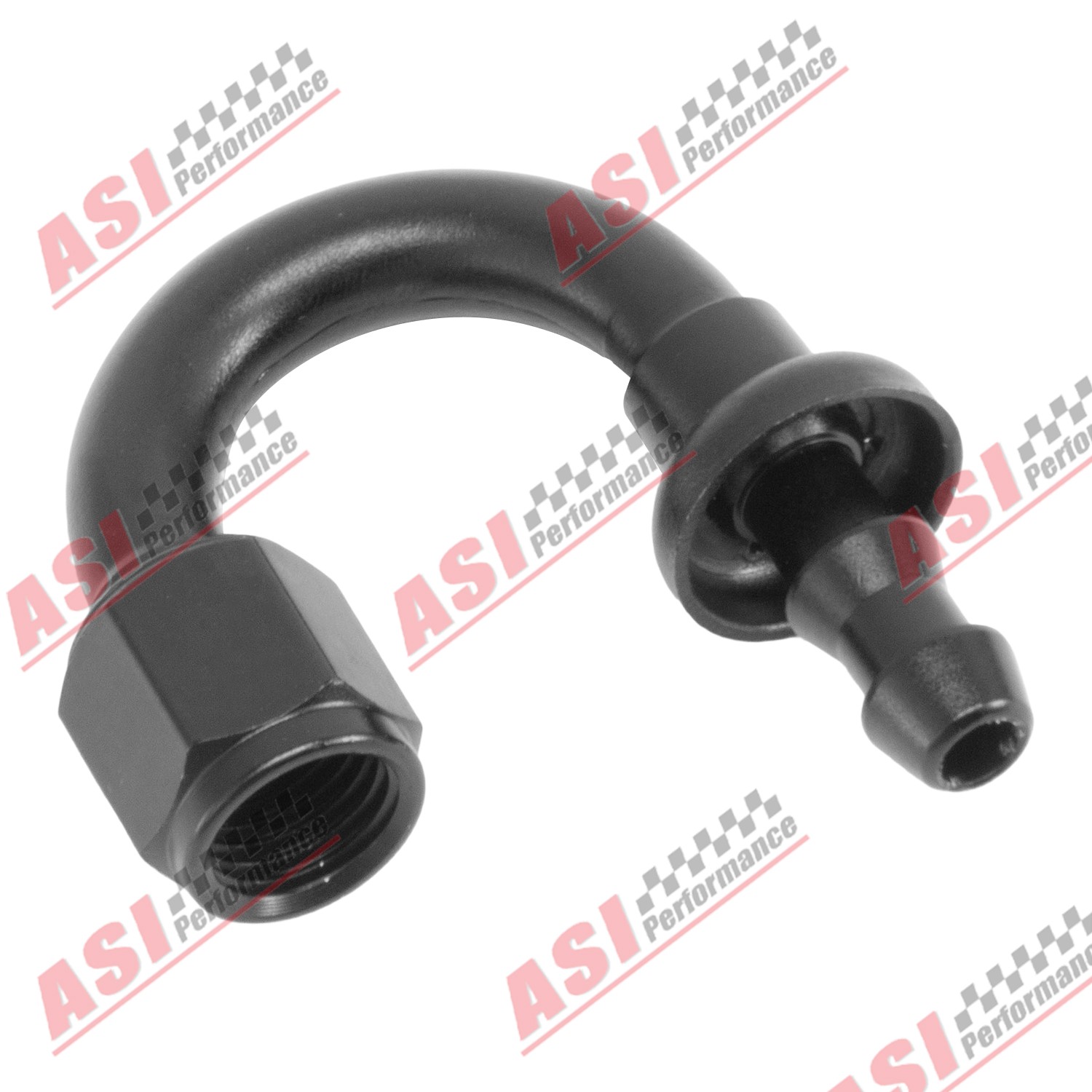 4AN (7/16-20 UNF)180 Degree Push Lock Hose Fitting End Adapter Aluminum